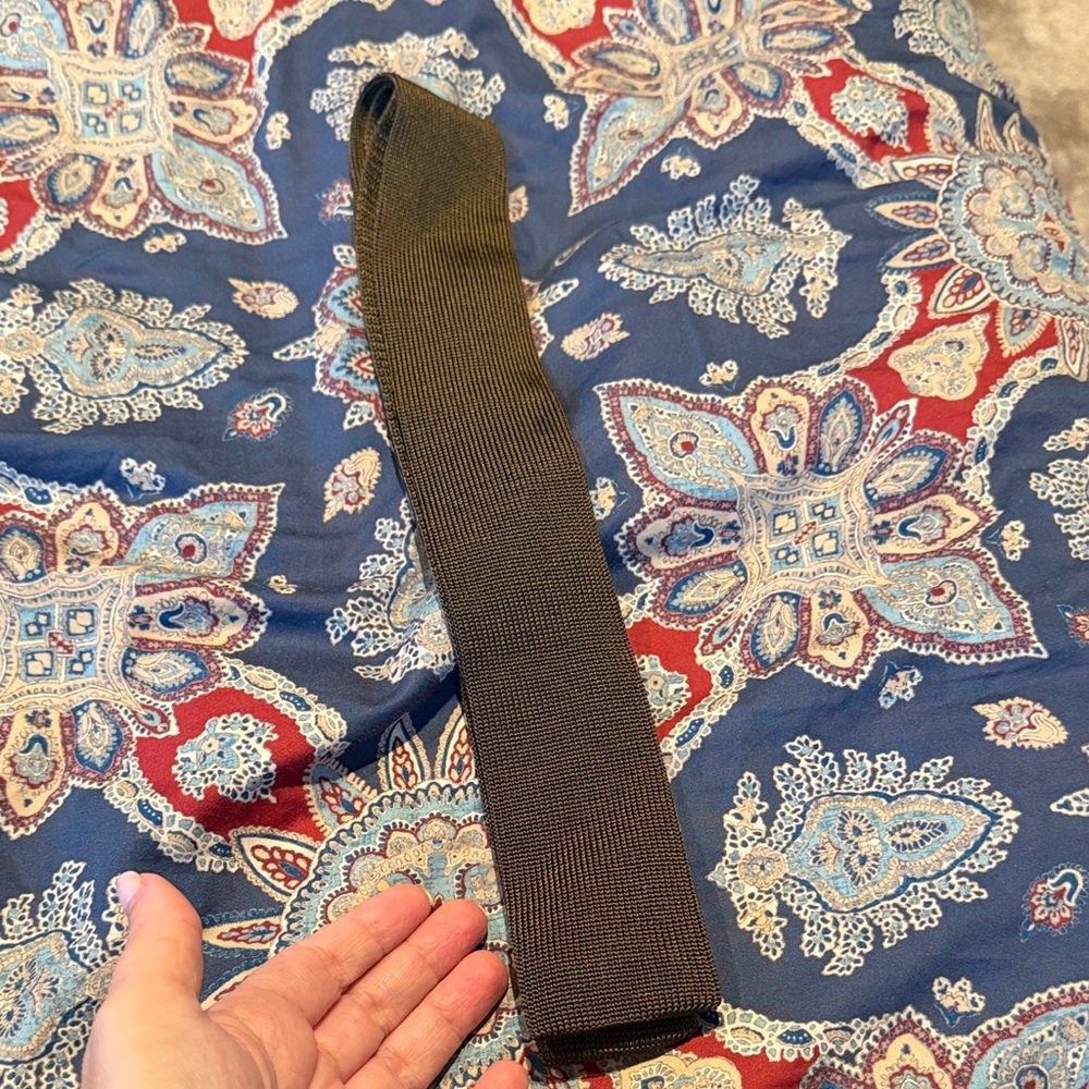 Prada greenish brown knit tie